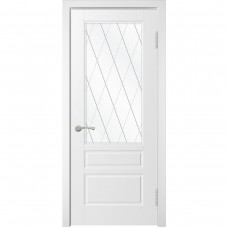 Дверь WanMark Скай-3 белая эмаль стекло
