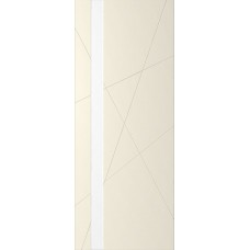 Дверь WanMark Скай-7 ваниль, стекло лакобель белое