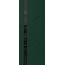 Дверь WanMark Скай-7 зеленый, стекло лакобель черное