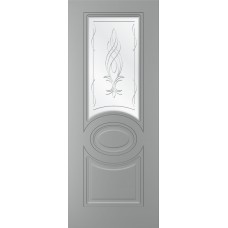 Дверь WanMark Лучия эмаль Серый, сатинат, гравировка рис. 1