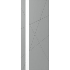 Дверь WanMark Скай-7 серый, стекло лакобель белое
