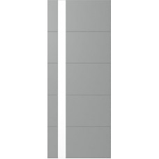 Дверь WanMark Скай-5 серый, стекло лакобель белое