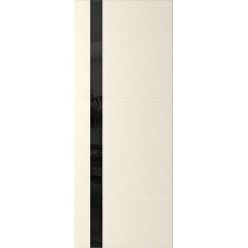 Дверь WanMark Скай-5 ваниль, стекло лакобель черное