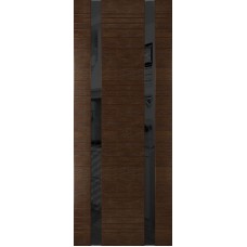 Дверь WanMark Лайн-2, Дуб Каштан, лакобель черное
