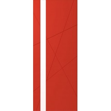 Дверь WanMark Скай-7 красный, стекло лакобель белое