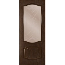 Дверь WanMark Даяна шпон натур. дуб Каштан, сатинат бронза, прозрачный рис. 1