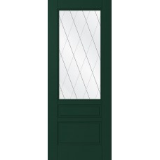 Дверь WanMark Скай-3 зеленый, сатинат, гравировка рис. Решетка