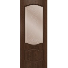 Дверь WanMark Даяна шпон натур. дуб Миндаль, сатинат бронза, прозрачный рис. 1