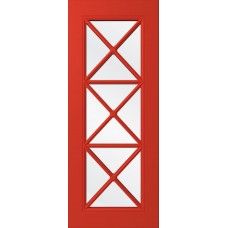 Дверь WanMark Скай-8 красный, стекло сатинат