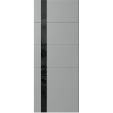 Дверь WanMark Скай-5 серый, стекло лакобель черное