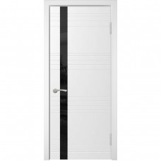 Дверь WanMark Скай-6 белая эмаль стекло чёрное