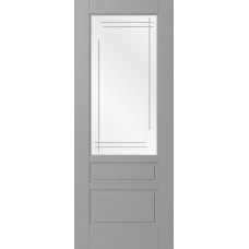 Дверь WanMark Скай-3 серый, сатинат, гравировка рис. 1
