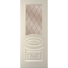 Дверь WanMark Маринэ-1 Авангард, сатинат бронза, гравировка рис. Решетка