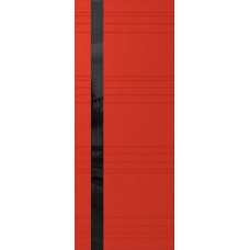 Дверь WanMark Скай-6 красный, стекло лакобель черное