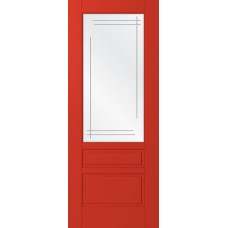 Дверь WanMark Скай-3 красный, сатинат, гравировка рис. 1