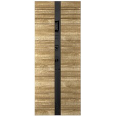 Дверь WanMark Лайн-1, Дуб бесцветный лак, патина, лакобель черное