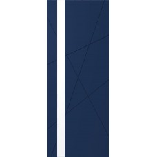 Дверь WanMark Скай-7 синий, стекло лакобель белое