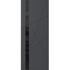 Дверь WanMark Скай-7 графит, стекло лакобель черное