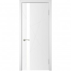 Дверь WanMark Скай-7 белая эмаль стекло белое