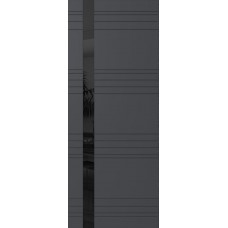 Дверь WanMark Скай-6 графит, стекло лакобель черное