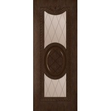 Дверь WanMark Вуаль шпон натур. дуб Каштан, сатинат бронза, гравировка рис. 1 (верх+низ)