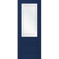 Дверь WanMark Скай-3 синий, сатинат, гравировка рис. 1