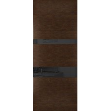 Дверь WanMark Лайн-4, Дуб Каштан, лакобель черное