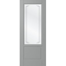 Дверь WanMark Скай-2 серый, сатинат, гравировка рис. 2