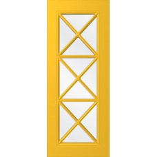 Дверь WanMark Скай-8 желтый, стекло сатинат