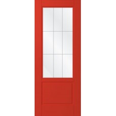 Дверь WanMark Скай-2 красный, сатинат, гравировка рис. 1