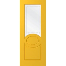 Дверь WanMark Скай-4 желтый, сатинат
