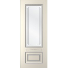Дверь WanMark Пронто-3 эмаль Ваниль, патина серебро, гравировка рис. 2