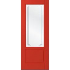 Дверь WanMark Скай-2 красный, сатинат, гравировка рис. 2