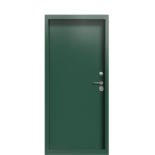 Входная дверь Termo Ral 6028 с двойным терморазрывом, багетом и карнизом