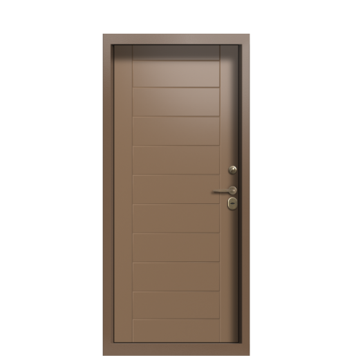 Входная дверь Termo Wood Ral 8025 с двойным терморазрывом классическая