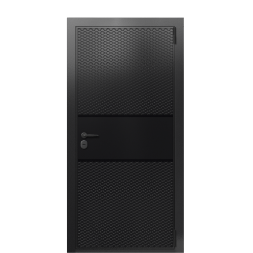 Входная дверь Termo Wood Ral 9005 с двойным терморазрывом