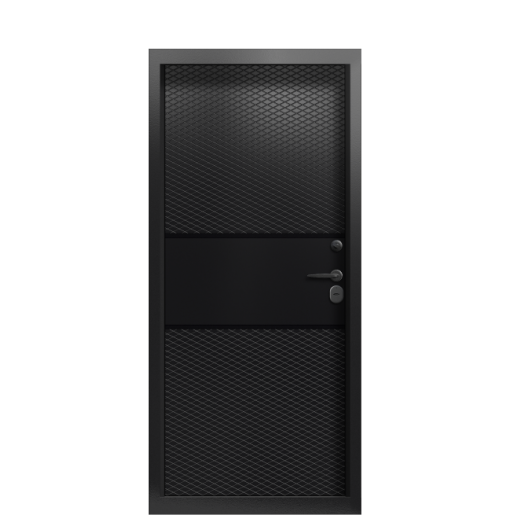 Входная дверь Termo Wood Ral 9005 с двойным терморазрывом