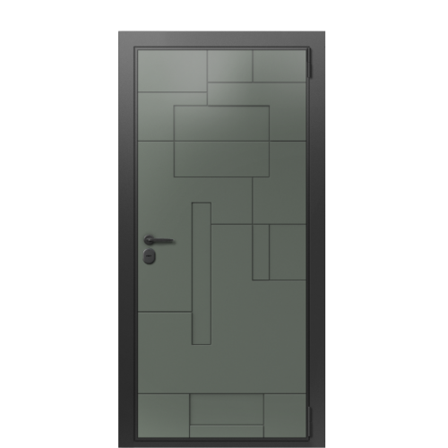 Входная дверь Termo Wood Ral 7002 одностворчатая