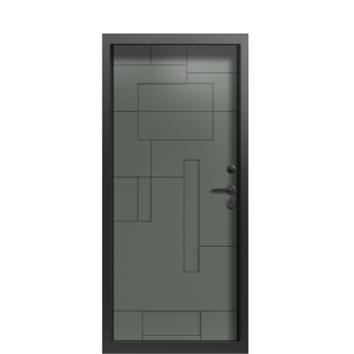 Входная дверь Termo Wood Ral 7002 одностворчатая